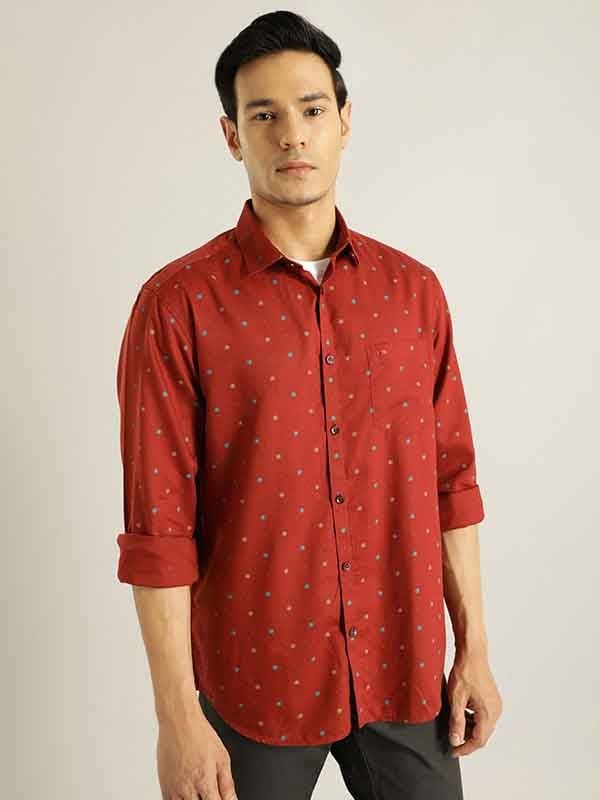 Indian Terrain Men All Over Print Red Shirt
